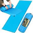 Saltea camping auto-gonflabila, poliester si spuma PU, albastru, 180x50 cm, Springos
