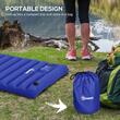 Saltea camping, gonflabila, cu pompa incorporata, impermeabila, plastic 190T, albastru, 195x70x10 cm