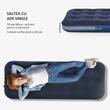 Saltea camping, gonflabila, cu pompa manuala inclusa, PVC, bluemarin, 191x73x22 cm