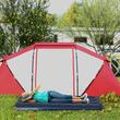 Saltea camping, gonflabila, cu pompa manuala inclusa, PVC, bluemarin, 191x73x22 cm