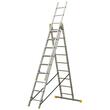 Scara aluminiu, Metalkas, 3 tronsoane, 9 trepte, max 150 kg, 2.4-5.2 m
