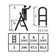 Scara otel, 2 trepte, max 150 kg, 0.47 m, Strend Pro
