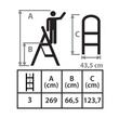 Scara otel, 3 trepte, max 150 kg, 0.66 m, Strend Pro