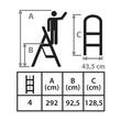 Scara otel, 4 trepte, max 150 kg, 0.92 m, Strend Pro