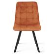Set 4 scaune bucatarie/living, Artool, Cieza, catifea aramie, picioare metal negru, 49x60x87 cm