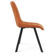 Set 4 scaune bucatarie/living, Artool, Cieza, catifea aramie, picioare metal negru, 49x60x87 cm