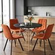 Set 4 scaune bucatarie/living, Artool, Cieza, catifea aramie, picioare metal negru, 49x60x87 cm
