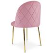 Scaun bucatarie/living, Artool, Inca, catifea roz, picioare metal auriu, 49x55x78 cm