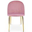 Scaun bucatarie/living, Artool, Inca, catifea roz, picioare metal auriu, 49x55x78 cm