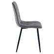 Scaun bucatarie/living, Artool, Libra, catifea gri inchis, picioare metal negru, 45x54x86.5 cm