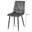 Scaun bucatarie/living, Artool, Libra, catifea gri inchis, picioare metal negru, 45x54x86.5 cm