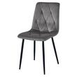 Scaun bucatarie/living, Artool, Libra, catifea gri inchis, picioare metal negru, 45x54x86.5 cm
