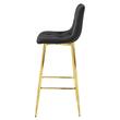 Scaun de bucatarie/bar, Artool, Nado, catifea neagra, picioare metal auriu, 43.5x49x102 cm