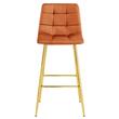 Scaun de bucatarie/bar, Artool, Arceto, catifea aramie, picioare metal auriu, 43.5x49x102 cm