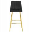 Scaun de bucatarie/bar, Artool, Pozza, catifea neagra, picioare metal auriu, 43.5x49x102 cm