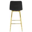 Scaun de bucatarie/bar, Artool, Nado, catifea neagra, picioare metal auriu, 43.5x49x102 cm