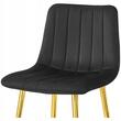 Scaun de bucatarie/bar, Artool, Pozza, catifea neagra, picioare metal auriu, 43.5x49x102 cm