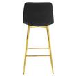 Scaun de bucatarie/bar, Artool, Pozza, catifea neagra, picioare metal auriu, 43.5x49x102 cm