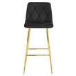 Scaun de bucatarie/bar, Artool, Nado, catifea neagra, picioare metal auriu, 43.5x49x102 cm