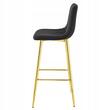 Scaun de bucatarie/bar, Artool, Pozza, catifea neagra, picioare metal auriu, 43.5x49x102 cm