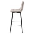 Scaun de bucatarie/bar, Artool, Arceto, catifea bej inchis, picioare metal negru, 43.5x49x104 cm