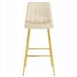 Scaun de bucatarie/bar, Artool, Pozza, catifea bej deschis, picioare metal auriu, 43x49x102 cm
