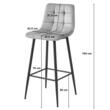 Scaun de bucatarie/bar, Artool, Arceto, catifea bej inchis, picioare metal negru, 43.5x49x104 cm