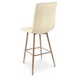 Scaun de bucatarie/bar, Artool, Libra, catifea bej deschis, picioare metal natur, 52x56x112 cm