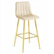Scaun de bucatarie/bar, Artool, Pozza, catifea bej deschis, picioare metal auriu, 43x49x102 cm
