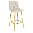 Scaun de bucatarie/bar, Artool, Nado, catifea bej, picioare metal auriu, 43.5x49x102 cm