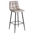 Scaun de bucatarie/bar, Artool, Arceto, catifea bej inchis, picioare metal negru, 43.5x49x104 cm