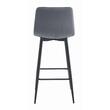 Scaun de bucatarie/bar, Artool, Nado, catifea gri inchis, picioare metal negru, 43.5x32.5x104 cm