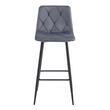 Scaun de bucatarie/bar, Artool, Nado, catifea gri inchis, picioare metal negru, 43.5x32.5x104 cm