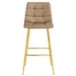 Scaun de bucatarie/bar, Artool, Arceto, catifea maro, picioare metal auriu, 43.5x49x102 cm