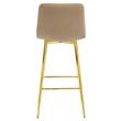 Scaun de bucatarie/bar, Artool, Nado, catifea maro, picioare metal auriu, 43.5x49x102 cm