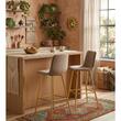 Scaun de bucatarie/bar, Artool, Pozza, catifea maro, picioare metal auriu, 43x49x102 cm