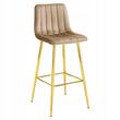 Scaun de bucatarie/bar, Artool, Pozza, catifea maro, picioare metal auriu, 43x49x102 cm