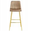Scaun de bucatarie/bar, Artool, Pozza, catifea maro, picioare metal auriu, 43x49x102 cm