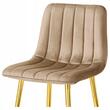 Scaun de bucatarie/bar, Artool, Pozza, catifea maro, picioare metal auriu, 43x49x102 cm