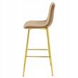 Scaun de bucatarie/bar, Artool, Pozza, catifea maro, picioare metal auriu, 43x49x102 cm