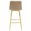 Scaun de bucatarie/bar, Artool, Pozza, catifea maro, picioare metal auriu, 43x49x102 cm
