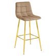 Scaun de bucatarie/bar, Artool, Arceto, catifea maro, picioare metal auriu, 43.5x49x102 cm
