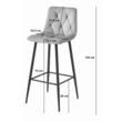 Scaun de bucatarie/bar, Artool, Nado, catifea neagra, picioare metal negru, 43.5x32.5x104 cm