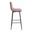 Scaun de bucatarie/bar, Artool, Nado, catifea roz inchis, picioare metal negru, 43.5x32.5x104 cm