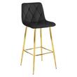 Scaun de bucatarie/bar, Artool, Nado, catifea neagra, picioare metal auriu, 43.5x49x102 cm