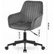 Scaun de birou, Artool, Roxy, rotativ, catifea, gri si negru, 60x65x80-89 cm
