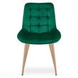 Scaun bucatarie/living, Artool, Bera, catifea verde, picioare metal natur, 54x60x88 cm