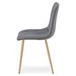 Scaun bucatarie/living, Artool, Libra, textil gri inchis, picioare metal natur, 44.5x54.5x87 cm
