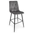 Scaun de bucatarie/bar, Artool, Libra, catifea gri inchis, picioare metal negru, 52x56x112 cm