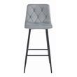 Scaun de bucatarie/bar, Artool, Nado, catifea argintie, picioare metal negru, 43.5x32.5x104 cm